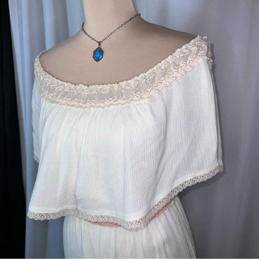 Flying‎ Tomato Maxi Dress Sz M Off-The-Shoulder Ruffle Bohemian Wedding NWOT - Picture 4 of 15